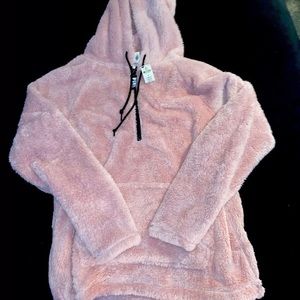 PINK victoria secret half zip teddy pullover